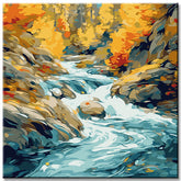 River Landscape Painting by Numbers